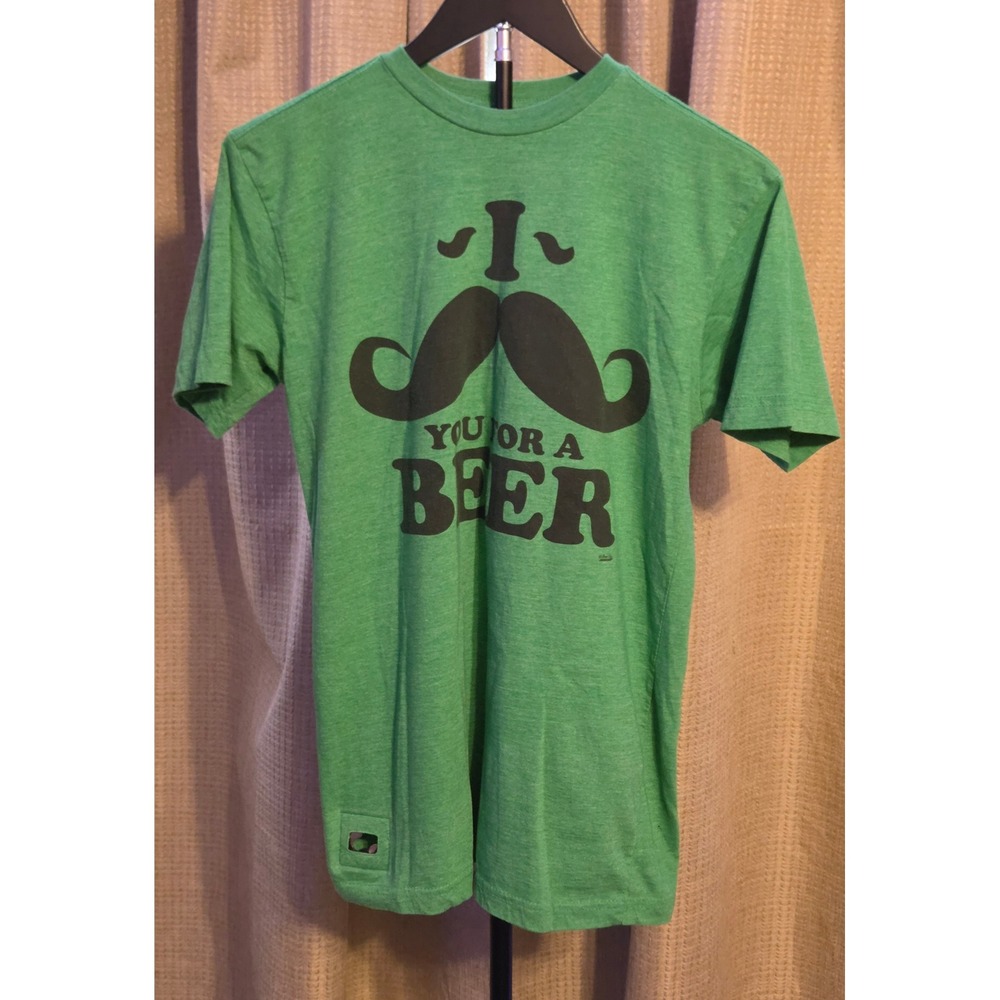 Brew City I Mustache You For A Beer T-Shirt Men's Medium Built In‎ Bottle Opener